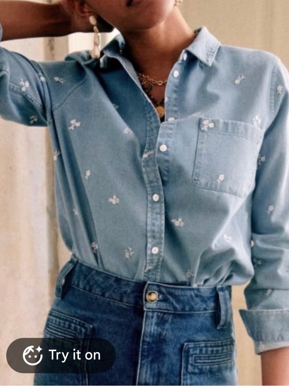 Sézane Tomboy Shirt Denim Rose